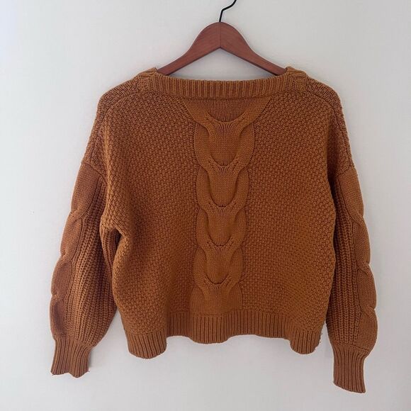 J Crew Cable Knit Balloon Sleeve Women's Sweater - Picture 2 of 4